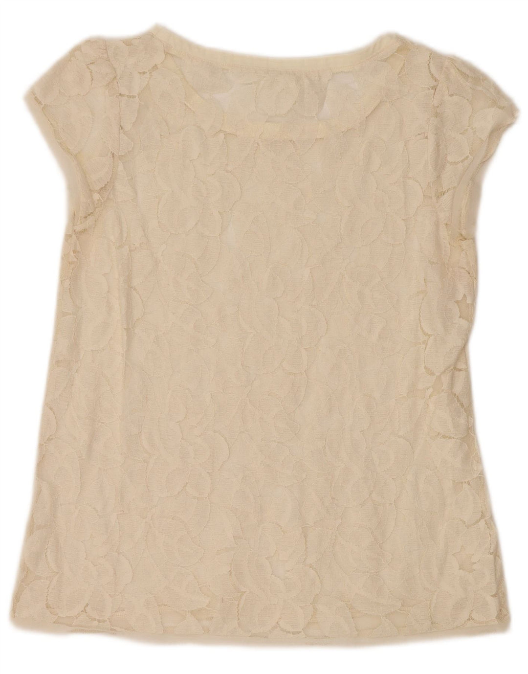 Zara Dame Blouse Top UK 12 Medium Off White Floral