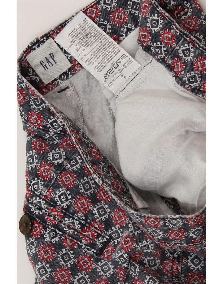 Gap Womens Regular Chino Shorts US 10 Large W32 Multicolored Geometric
