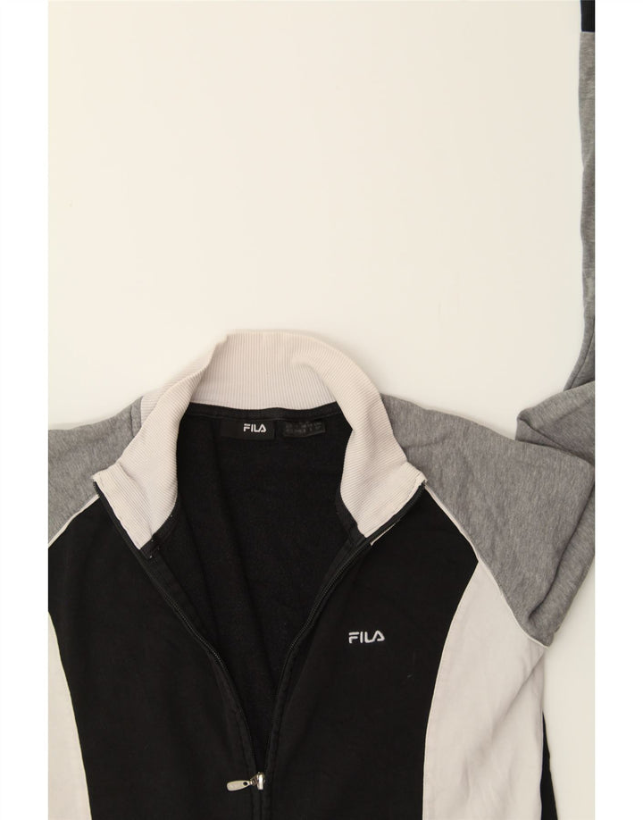 FILA Mens Tracksuit Top Jacket Small Black Colourblock Vintage Fila and Second-Hand Fila from Messina Hembry 