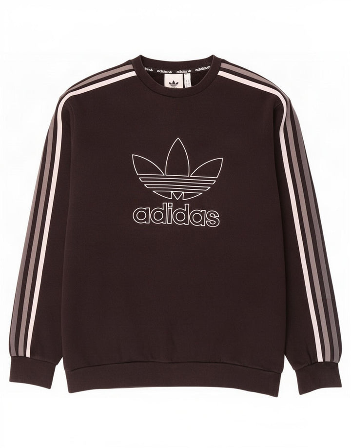 Adidas Grafisk Sweatshirt Jumper Medium Sort Bomuld