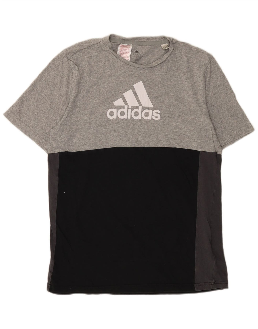 ADIDAS Grafisk T-shirt til drenge 15-16 år Grå Colourblock Bomuld