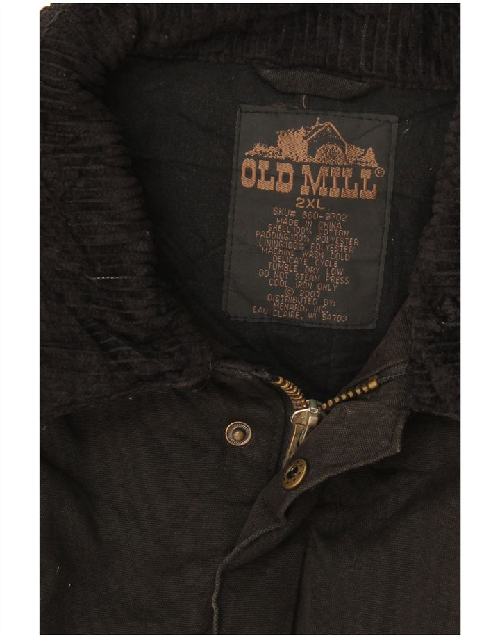 Old Mill Herre Windbreaker Jacket UK 44 2XL Sort Bomuld