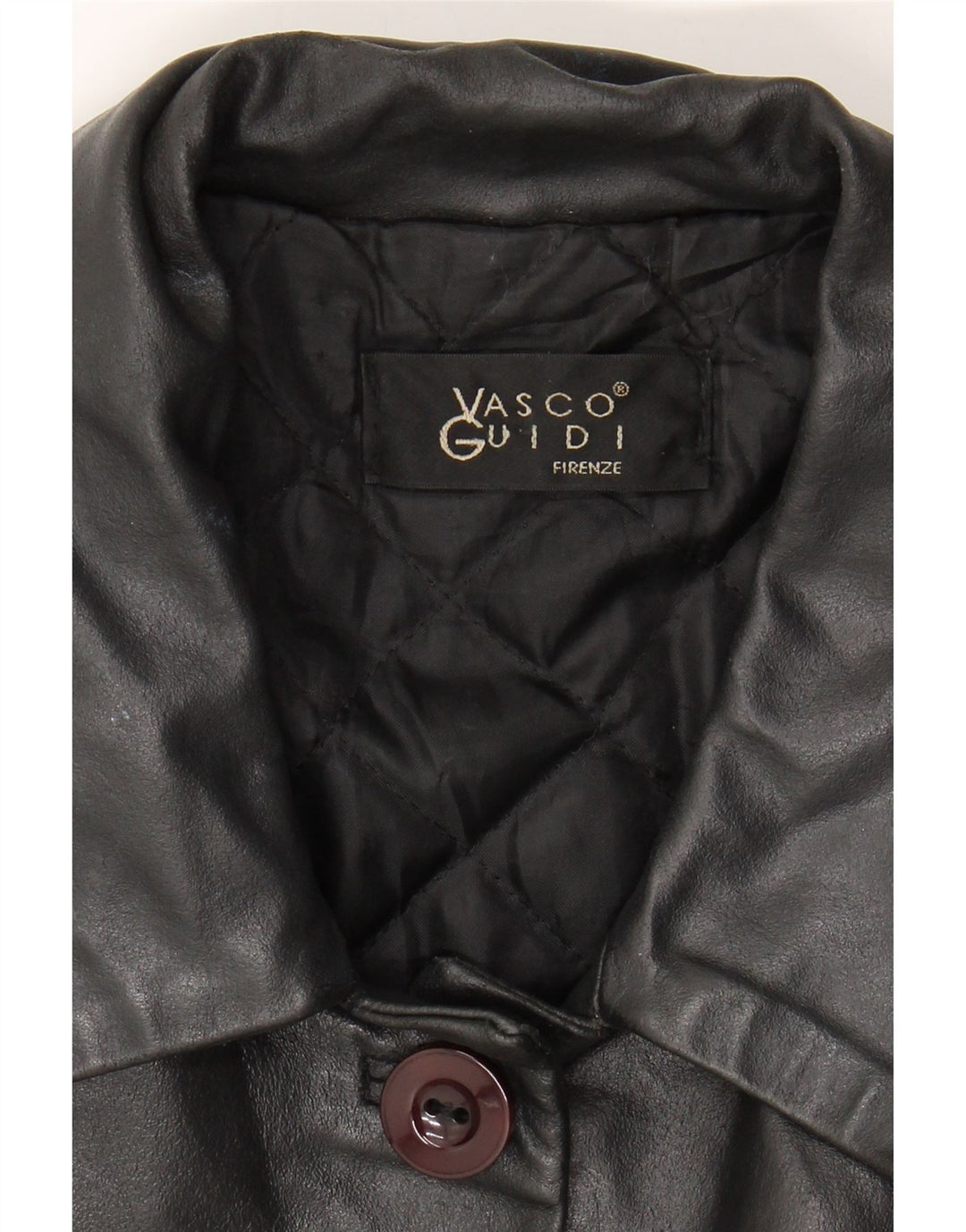 VINTAGE Womens Leather Jacket IT 48 XL Black Leather Vintage Vintage and Second-Hand Vintage from Messina Hembry 