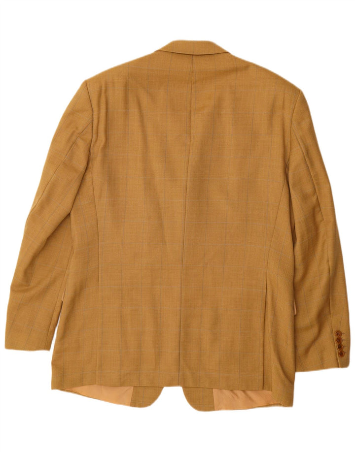 HUGO BOSS Herre 3-knaps blazerjakke IT 52 XL Gul Ternet Ny Uld