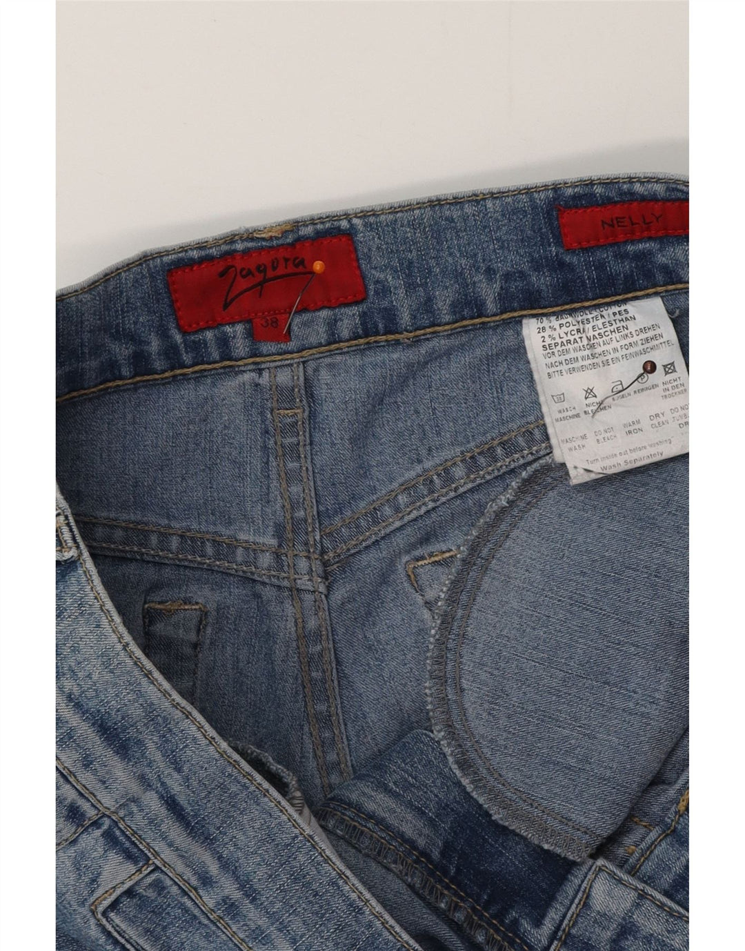 ZAGORA Dame Nelly Straight Cropped Jeans EU 38 Medium W32 L24 Blå