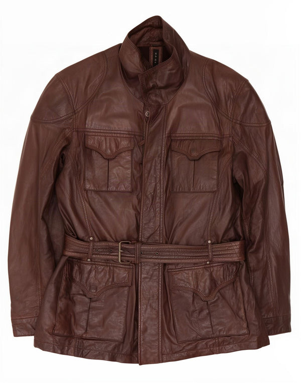 Mauritius Herre Læderjakke IT 56 3XL Brun
