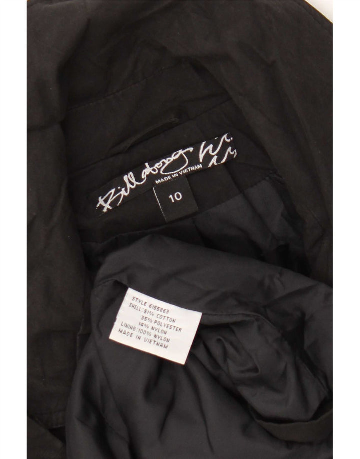 Billabong Dame Dobbeltradet Frakke UK 10 Small Black Bomuld