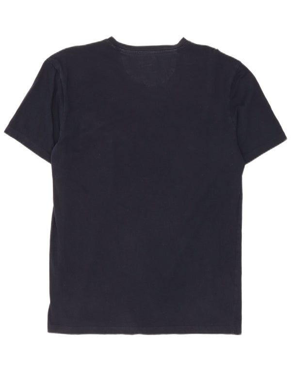 Zara Herre Slim Fit T-Shirt Top XL Marineblå Bomuld