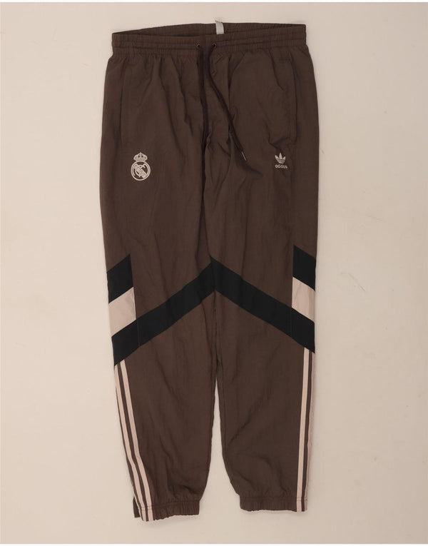 ADIDAS Herre Real Madrid Træningsdragt Bukser Joggers Large Grå Colourblock