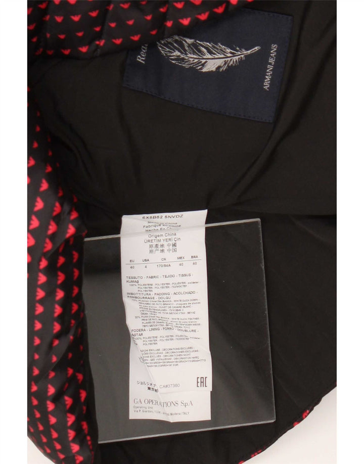 Armani Jeans Dame Polstret Jakke EU 40 Medium Sort Moderne