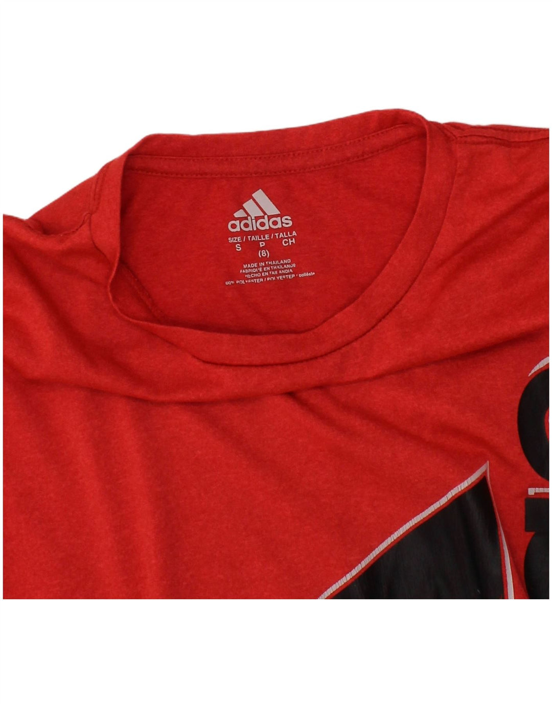 ADIDAS Drenge Grafisk T-Shirt Top 7-8 år Lille Rød