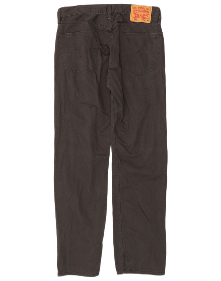 LEVI'S Herre 505 lige fritidsbukser W32 L32 Grå bomuld