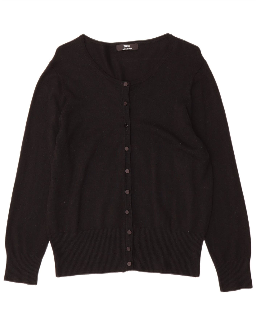 Marks & Spencer Dame Cardigan Sweater UK 16 Large Black Viscose
