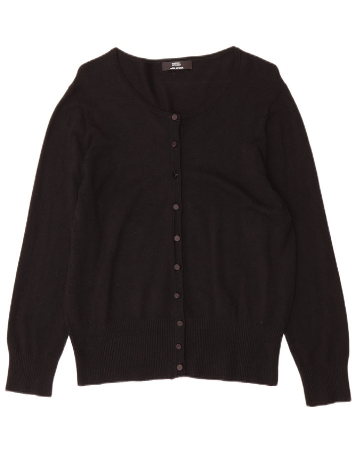 Marks & Spencer Dame Cardigan Sweater UK 16 Large Black Viscose