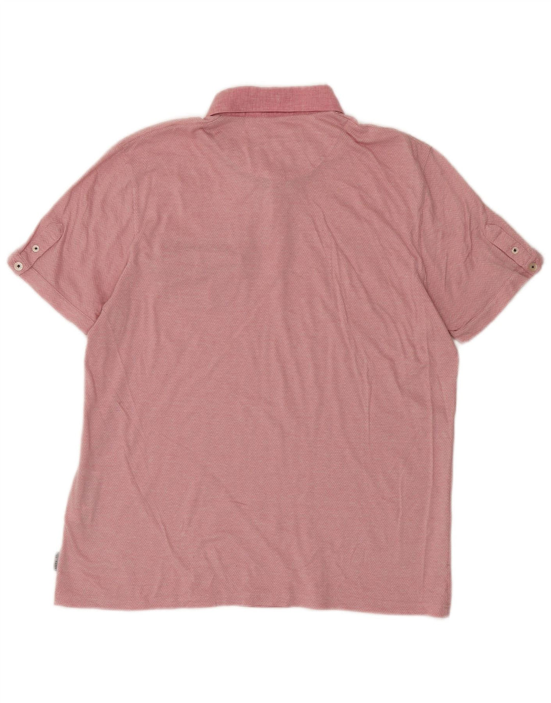 Ted Baker herre poloshirt str. 4 Large Pink Chevron Cotton