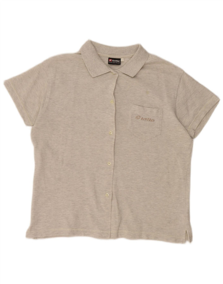 LOTTO Kortærmet skjortebluse til kvinder UK 20 2XL Grå Bomuld