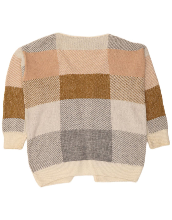 Topshop Dame Oversized Cardigan Sweater UK 14 Medium Beige Ternet akryl