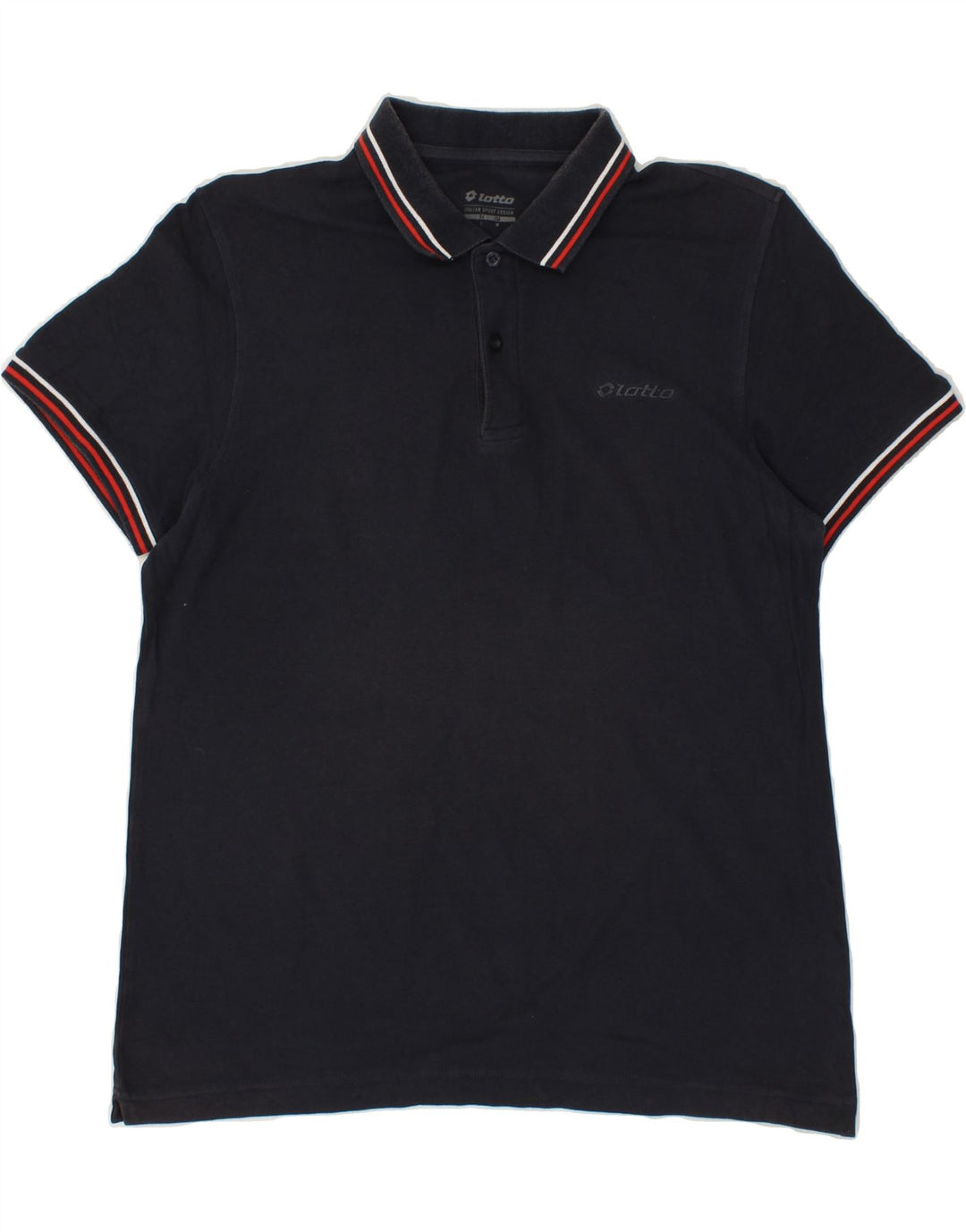 LOTTO Mens Polo Shirt Medium Navy Blue Cotton Vintage Lotto and Second-Hand Lotto from Messina Hembry 