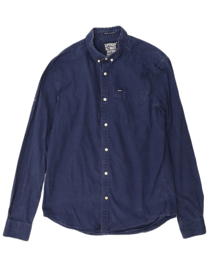 Superdry Herre moderne klassisk pasform skjorte medium marineblå bomuld