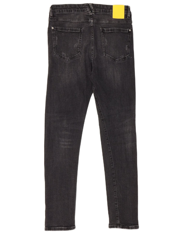 Zara Mens Distressed Skinny Jeans EU 38 Small W30 L29 Black