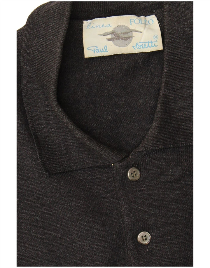 Vintage Herre Polo Neck Jumper Sweater IT 54 XL Grå