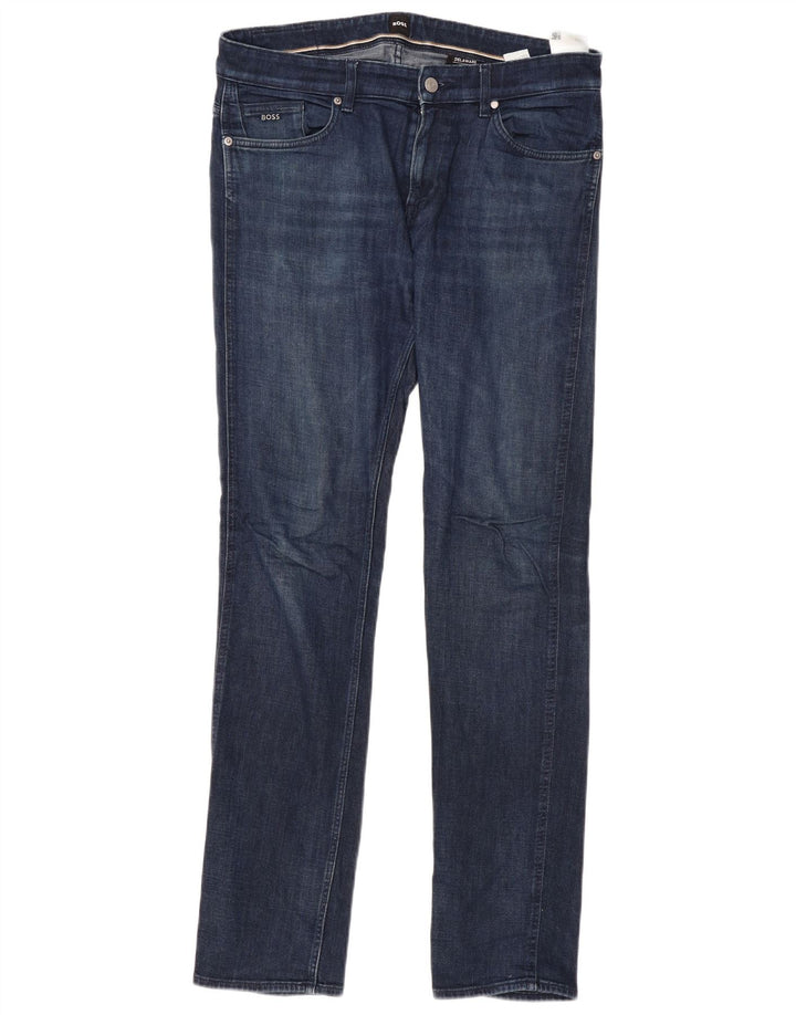 HUGO BOSS Herre Delaware Slim Jeans W34 L32 Blå Bomuld