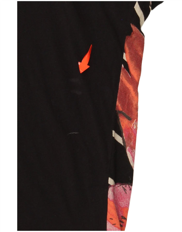 DESIGUAL T-shirt top til kvinder UK 14 Medium Black Floral