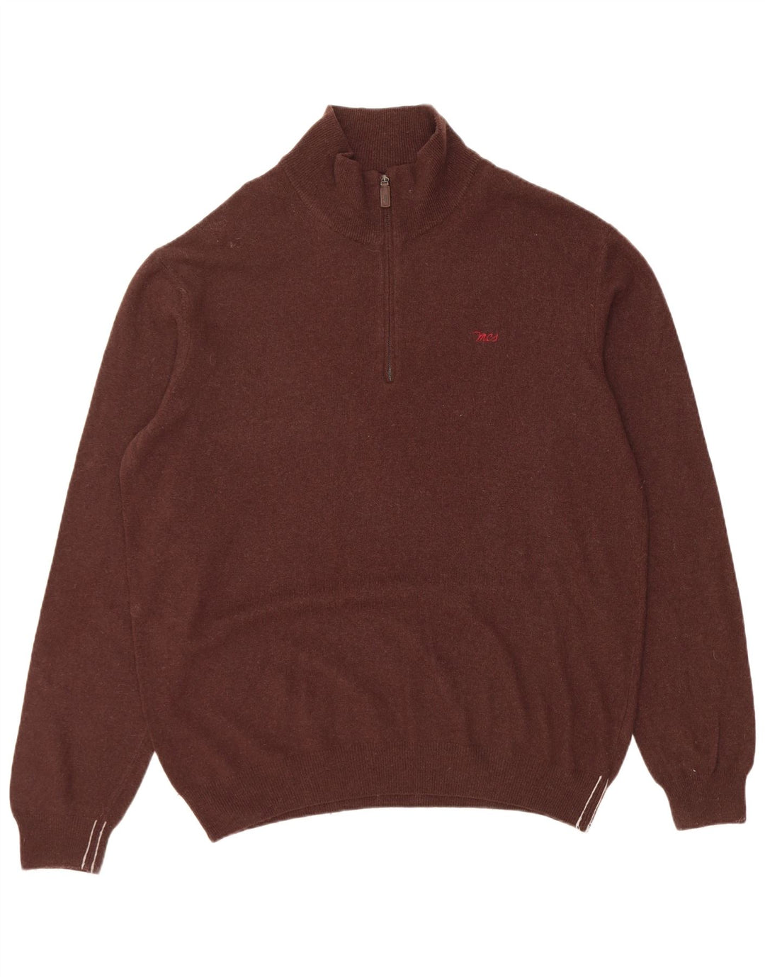 Marlboro Classics Herre Zip Neck Jumper Sweater 2XL Brun Uld