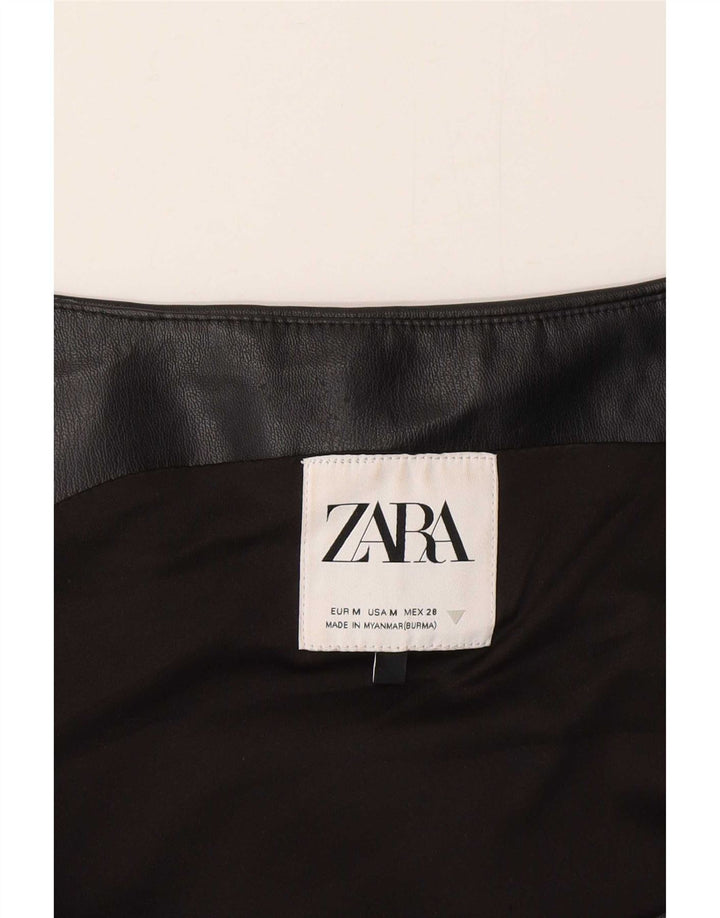 Zara Dame Lædervest UK 12 Medium Sort