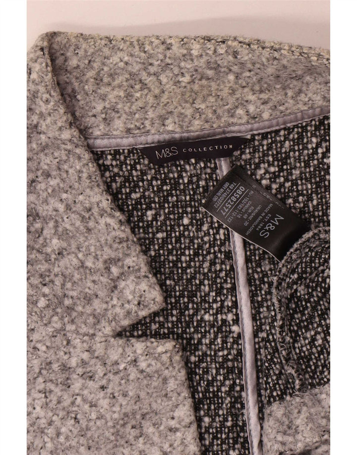 Marks & Spencer Dame åben overfrakke UK 20 2XL Grå Flecked Polyester