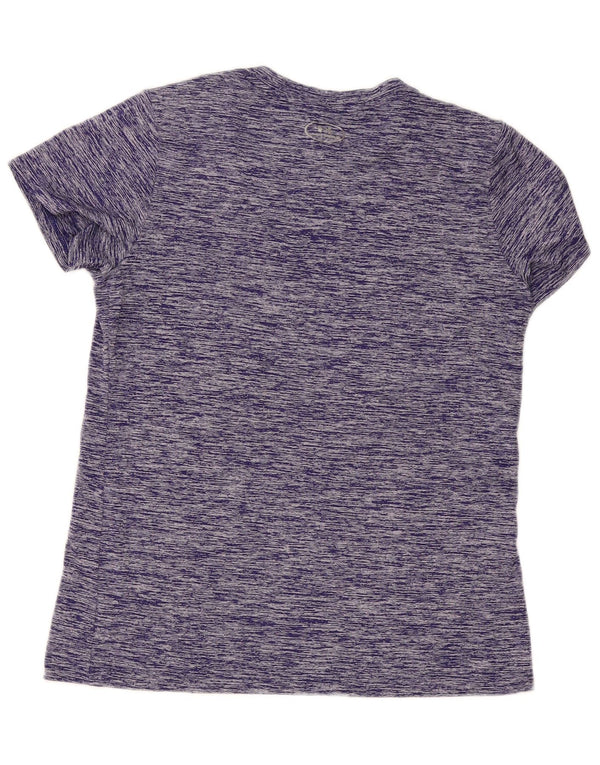 Under Armour Dame T-Shirt Top UK 12 Medium Lilla Flecked
