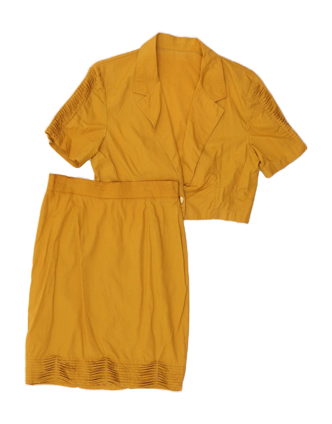 VINTAGE Womens 2 Piece Skirt Set UK 14 Medium W28 Yellow Vintage Vintage and Second-Hand Vintage from Messina Hembry 