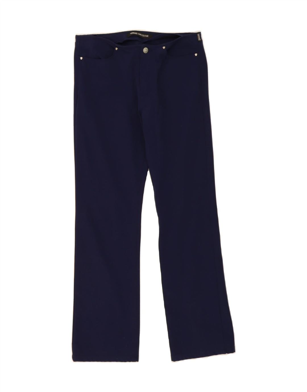 VERSACE Womens Straight Casual Trousers W30 L30 Navy Blue Vintage Versace and Second-Hand Versace from Messina Hembry 