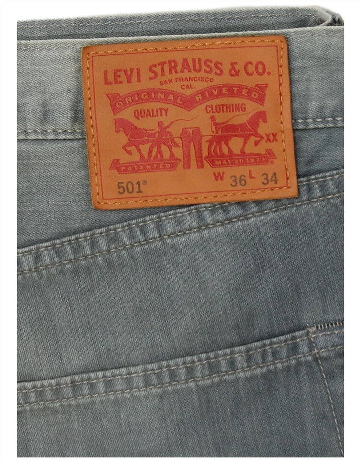LEVI'S Herre 501 Straight Jeans W36 L29 Blå Bomuld