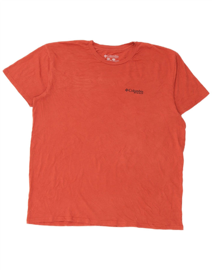 Columbia Herre grafisk T-shirt top 2XL rød bomuld