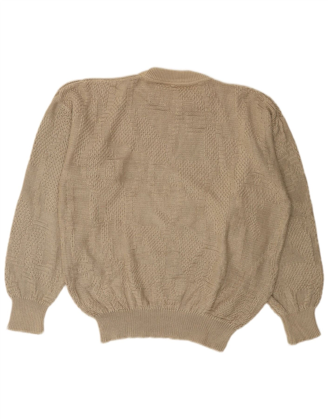 Vintage herre sweater med rund hals IT 54 XL Beige