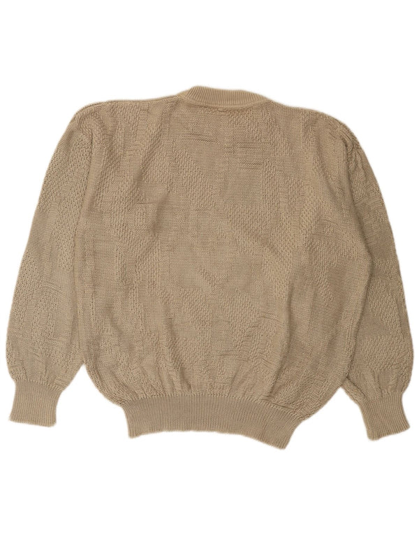 Vintage herre sweater med rund hals IT 54 XL Beige