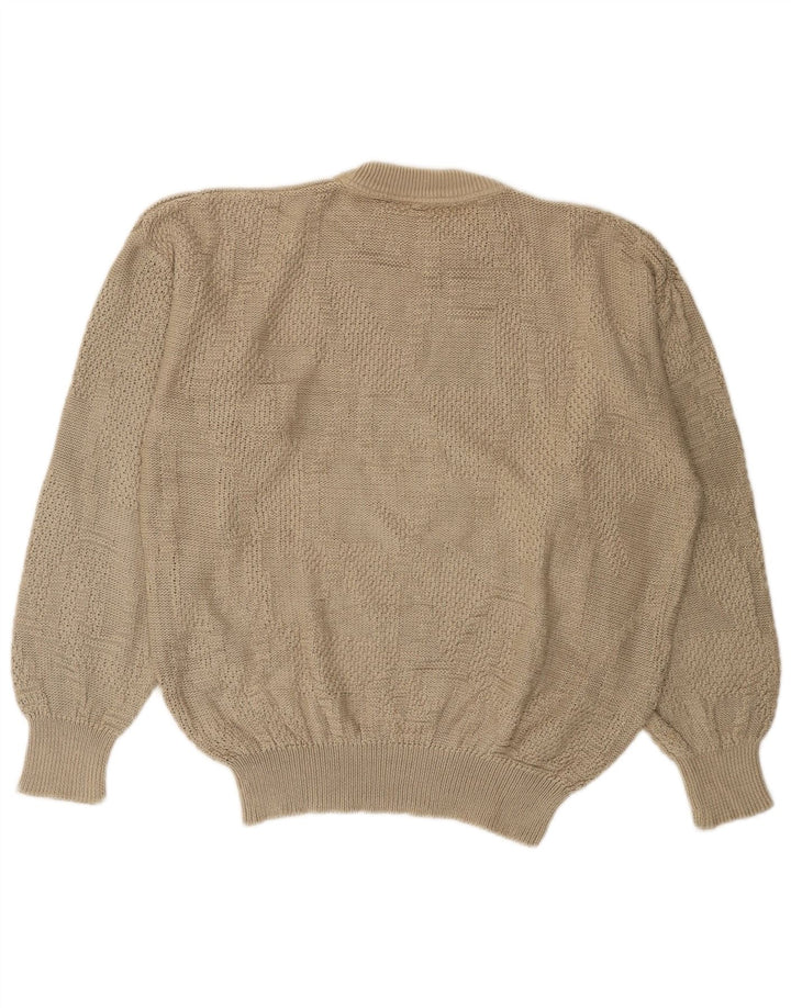 Vintage herre sweater med rund hals IT 54 XL Beige