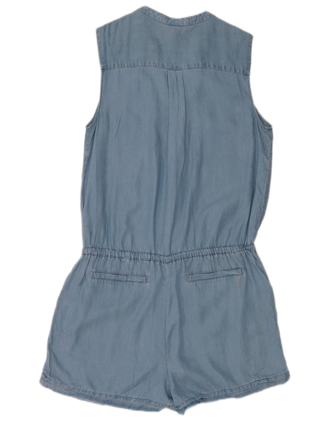 Mossimo Dame Ærmeløs Playsuit UK 12 Medium Blue Lyocell