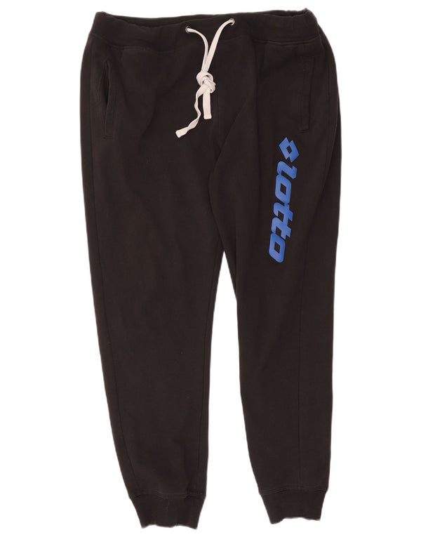 Lotto Dame grafisk træningsdragt Bukser Joggers UK 16 Large Black Bomuld