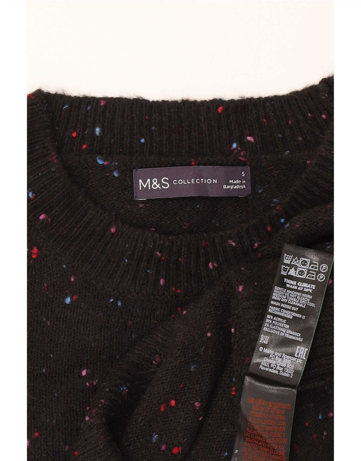 Marks & Spencer Damevest Tank Top UK 10 Small Black Flecked Acryl