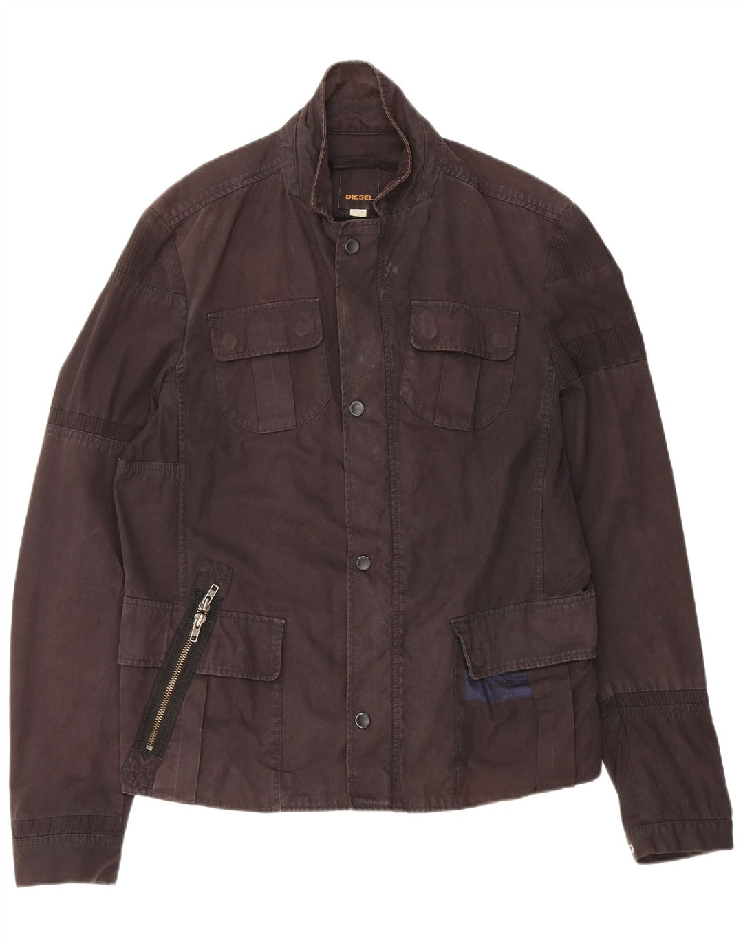 Diesel Dame Utility Jacket UK 18 XL Sort Bomuld