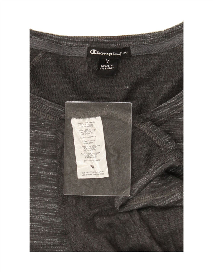 CHAMPION Womens Boat Neck Jumper Sweater UK 14 Medium Grey Flecked Rayon Vintage Champion and Second-Hand Champion from Messina Hembry 
