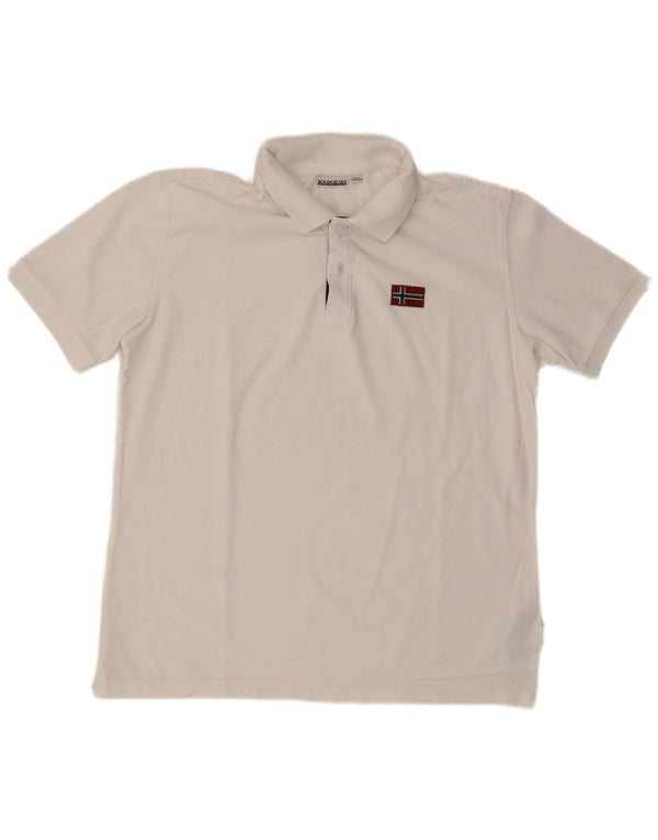 Napapijri Herre Polo Shirt XL Hvid Bomuld