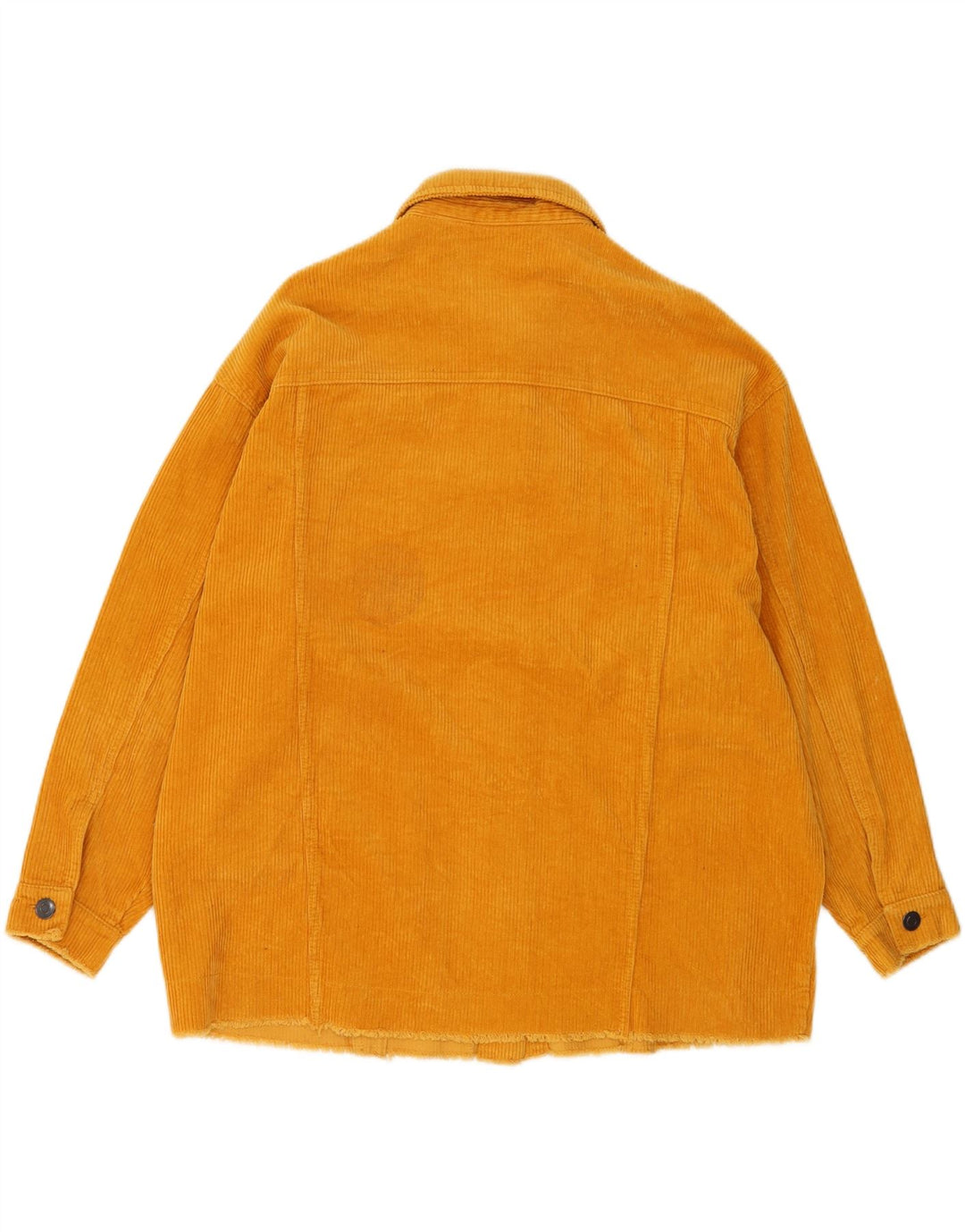 Zara Womens Oversized Corduroy Jacket UK 16 Large Yellow Cotton