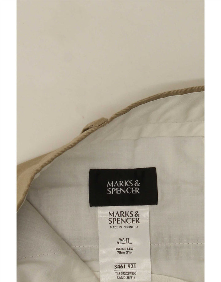 Marks & Spencer Herre Pegged Suit Bukser W36 L31 Beige Polyester