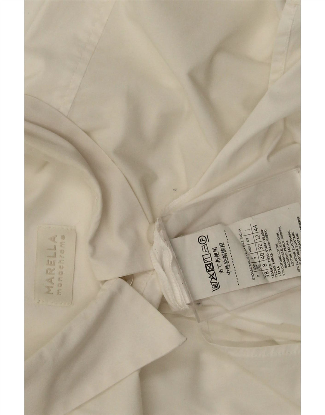 Marella Dameskjorte UK 12 Medium Hvid Bomuld