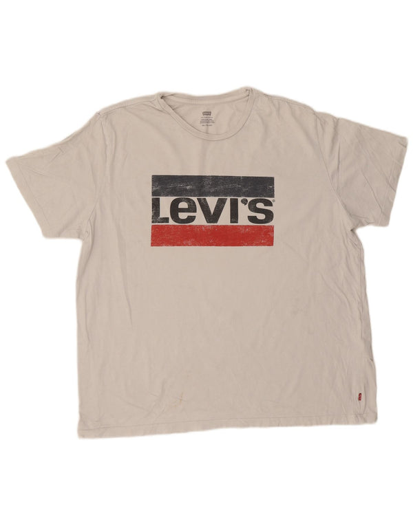 Levi's Herre grafisk T-shirt top 2XL hvid bomuld