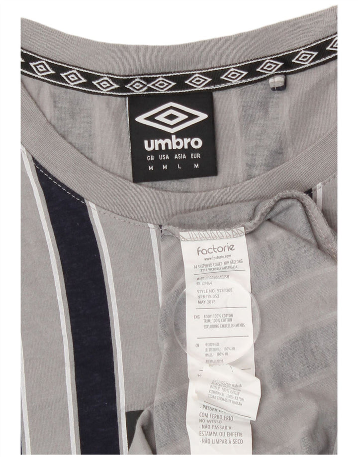 Umbro Herre Grafisk Top Langærmet Medium Grå Stribet Bomuld
