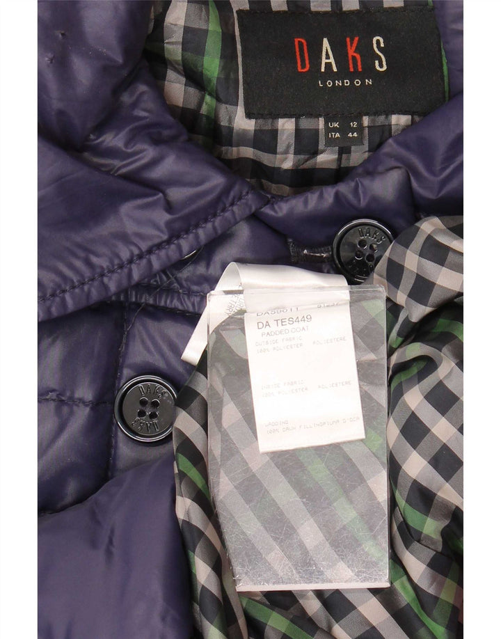 DAKS Polstret frakke til kvinder UK 12 Medium Lilla Polyester